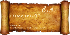 Czimer Anikó névjegykártya